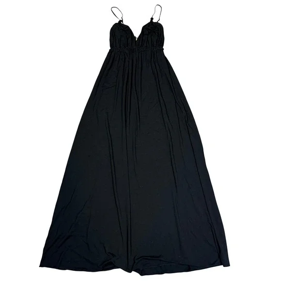 Max Studio | Dresses | Goth Fairycore Witchy Max Studio Black Empire Waist  Ruffle Vneck Maxi Dress S | Poshmark